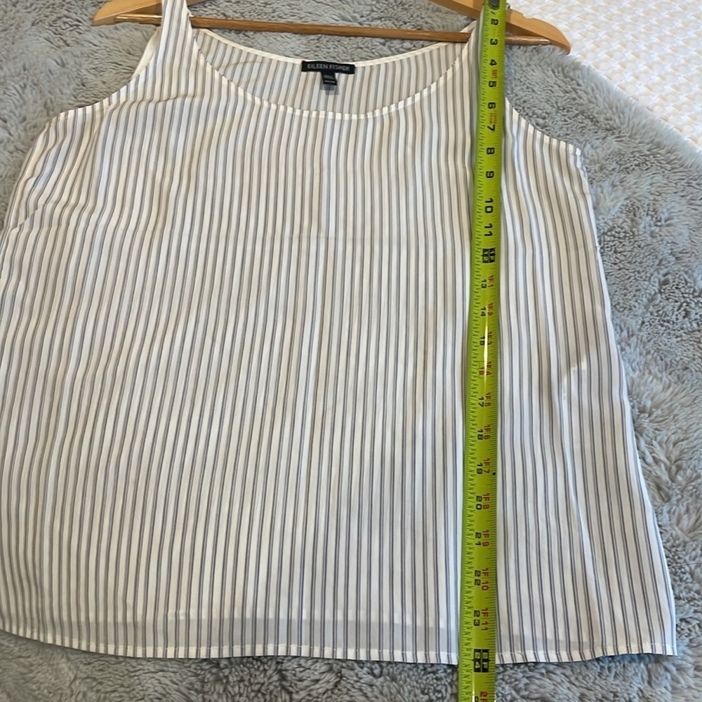 Eileen Fisher Striped Silk Crepe U Neck Camisole - Picture 12 of 12